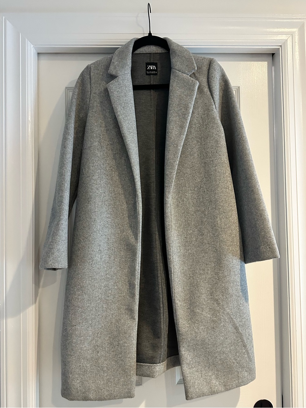 ZARA Light Grey Open-Front Unlined Coat